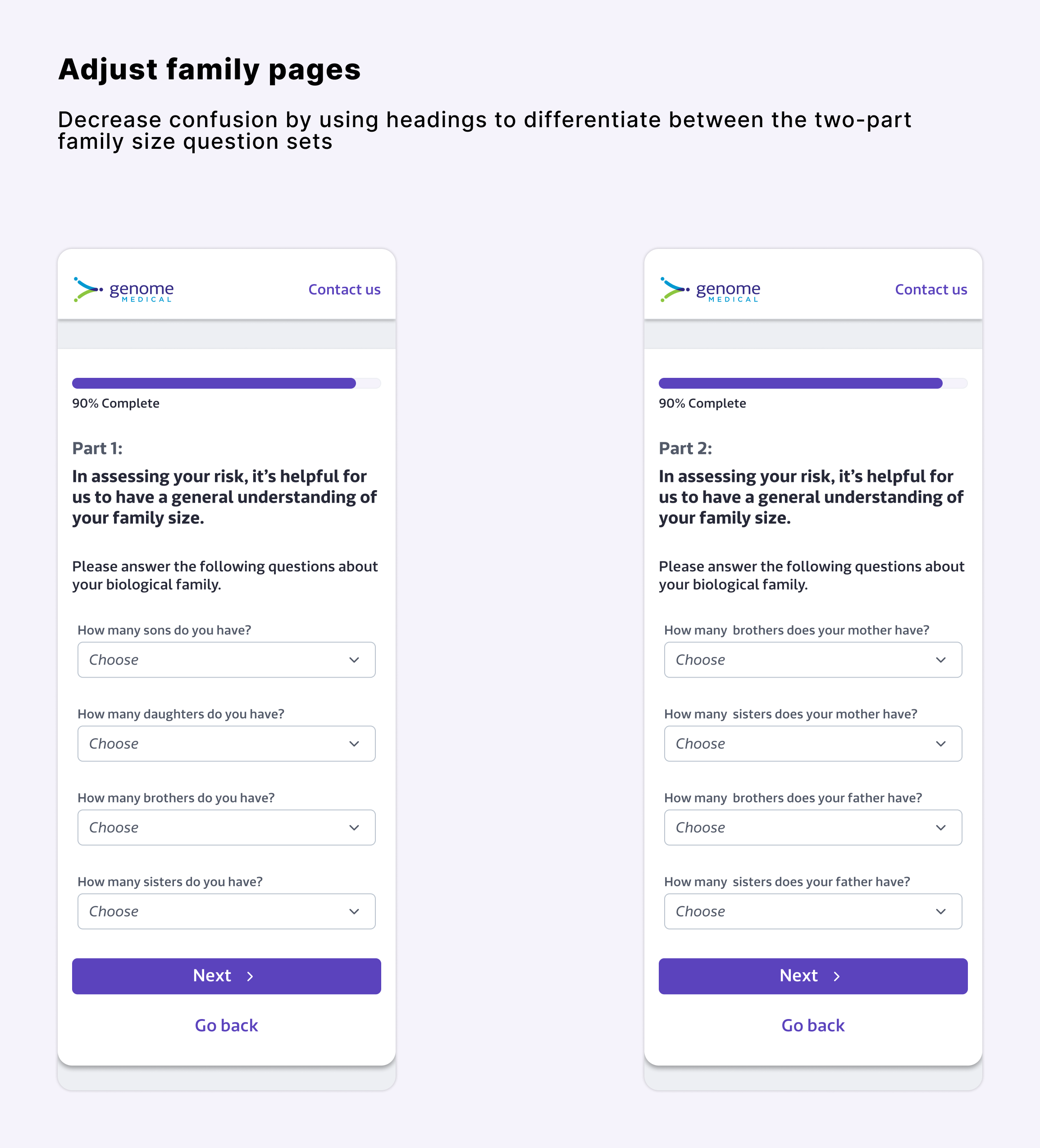 Family page updates